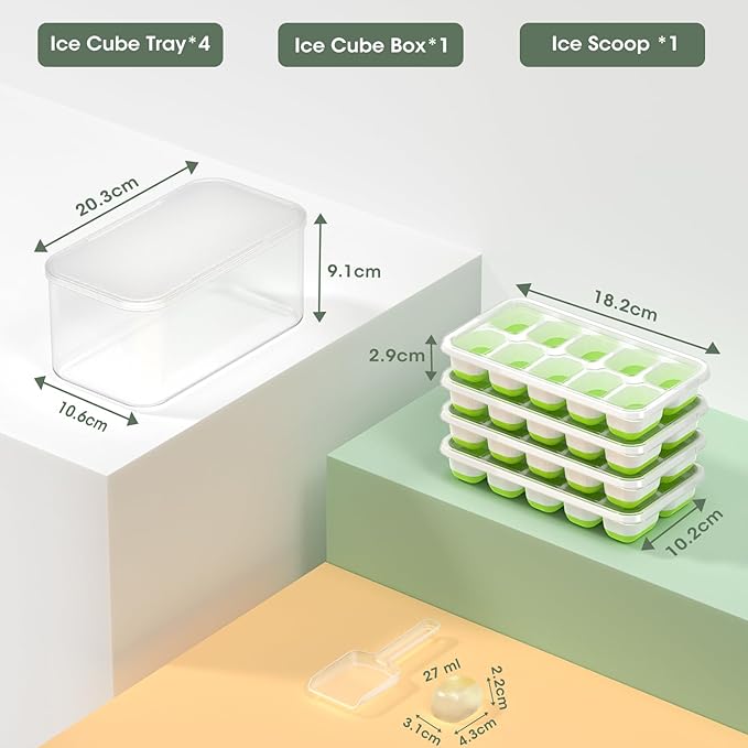DOQAUS Ice Cube Trays 8 Pack