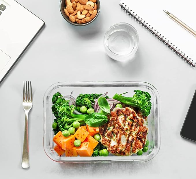 30 Pieces Glass Food Storage Containers with Upgraded Snap Locking Lids,Glass Meal Prep Containers Set - Airtight Lunch Containers, Microwave, Oven, Freezer and Dishwasher Friendly (White)