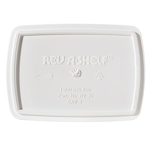 Rev-A-Shelf 35 Quart Kitchen Sink Garbage Can for Base Kitchen and Bathroom Cabinet, Replacement Plastic Trash Bin for Laundry Rooms, White, RV-35-52