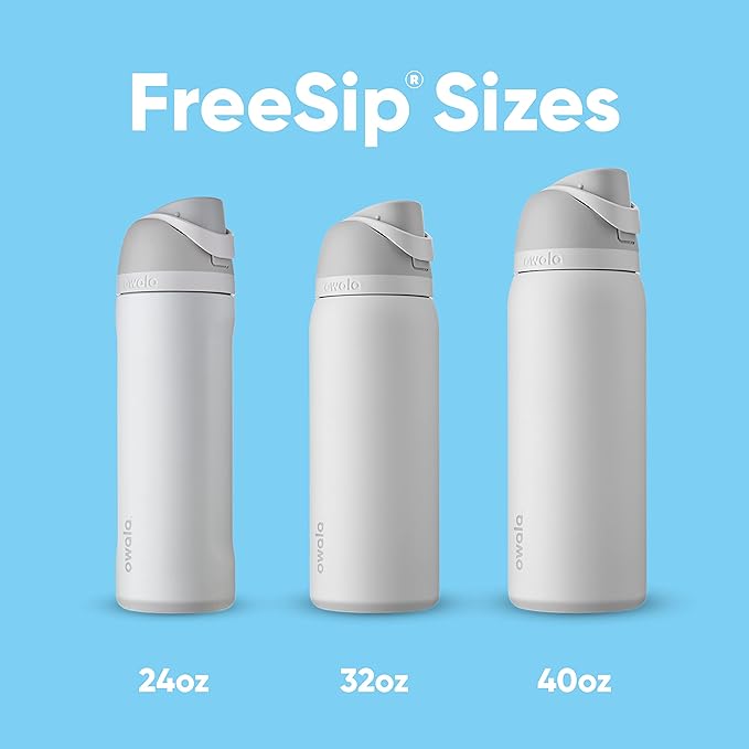 Owala FreeSip Insulated Stainless Steel Water Bottle with Straw, BPA-Free Sports Water Bottle, Great for Travel, 24 Oz, Boneyard