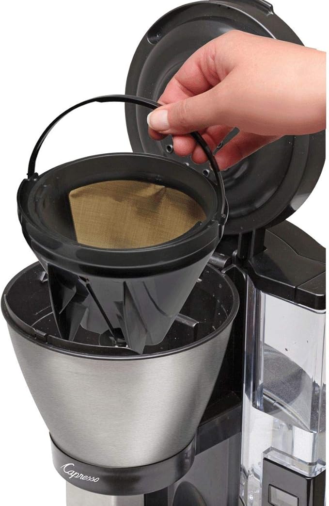 NRP Taller #4 Gold-tone Permanent Coffee Filter Compatible for KRUPS SAVOY, Braun, DeLonghi 12 cup Coffeemaker & More