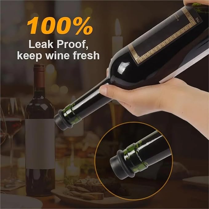 Wine Stopper 4 SET Wine Saver Pump Vacuum Bottle Stoppers With Food Grade Silicone Leak Proof