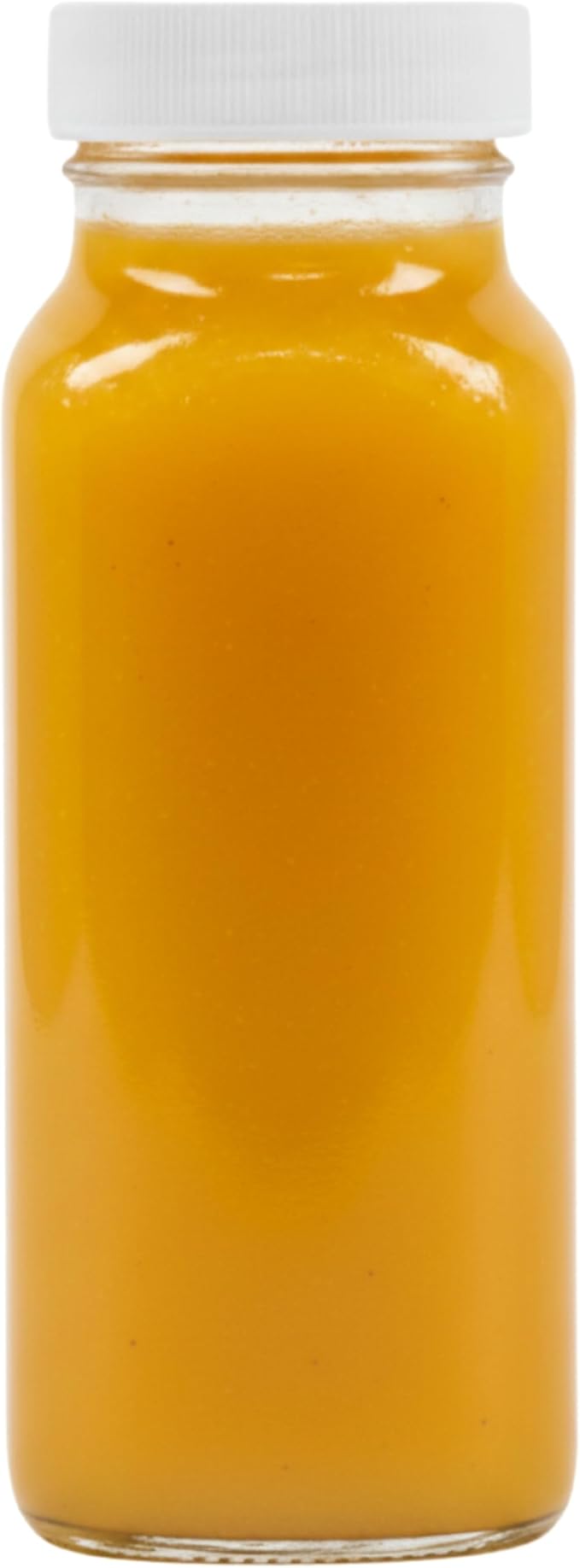 kitchentoolz 8oz Square Glass Juice Shot Bottle with Lid – 6 Pack 8 oz Milk Glass Bottles with Lids for Lunch Box, Airtight Reusable Drinking Jars for Smoothies, Yogurt, Kefir, Juice & Water