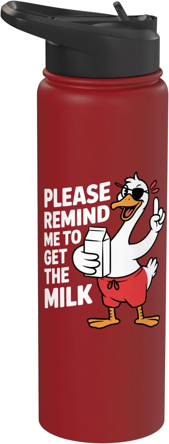 Please Remind Me To Get The Milk Funny Goose Stainless Steel Insulated Water Bottle