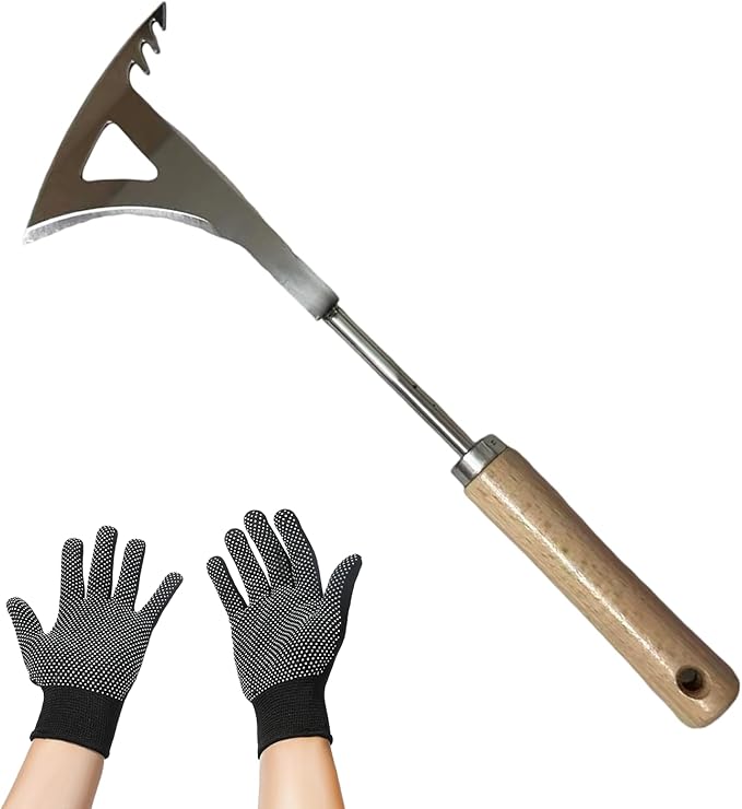 Weed Puller Tool, Manual Stainless Steel Weeding Tool, Triangle Shape for Lawn Vegetable Garden Farm Planting