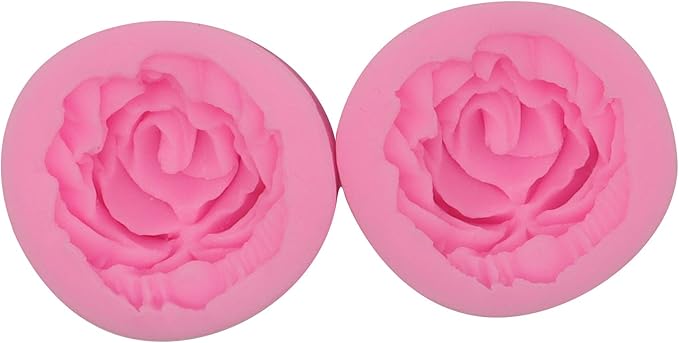 2 Piece 3d Flower Bloom Rose Shape Silicone Molds for Cupcake Dessert Chocolate Jelly Cookie Decor, Jewelry, Pastry, Chocolate,Handmade Soap Mould Candy Making