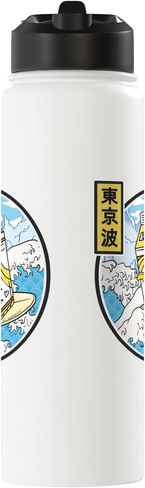 Surfing Banana Milk Carton Japan Wave Kawaii Vaporwave Anime Stainless Steel Insulated Water Bottle