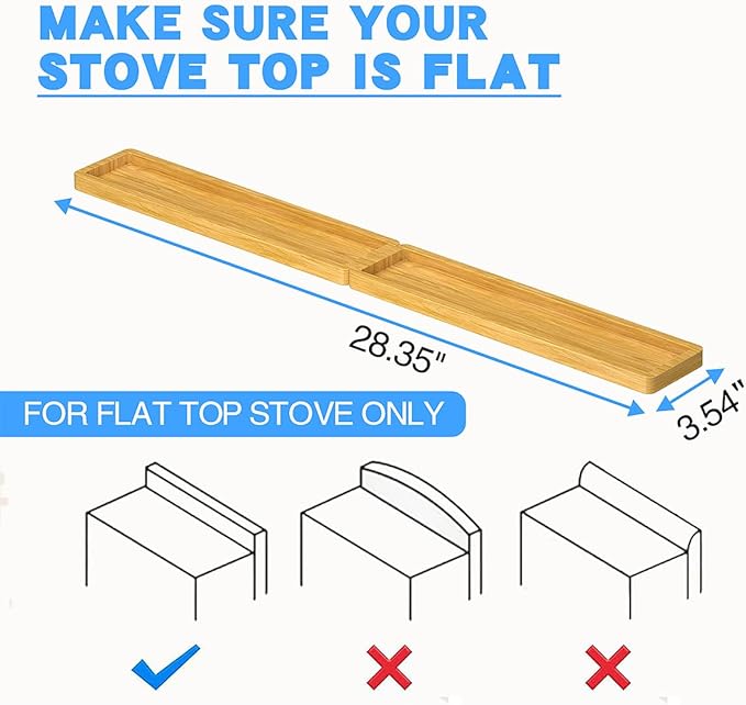 PEKER Magnetic Stove Top Shelf for 30" Stoves, Over Oven Shelf Above with Bamboo Spice Rack Organizer, Heat-Resistant, Space-Saving Solution for Kitchen Storage