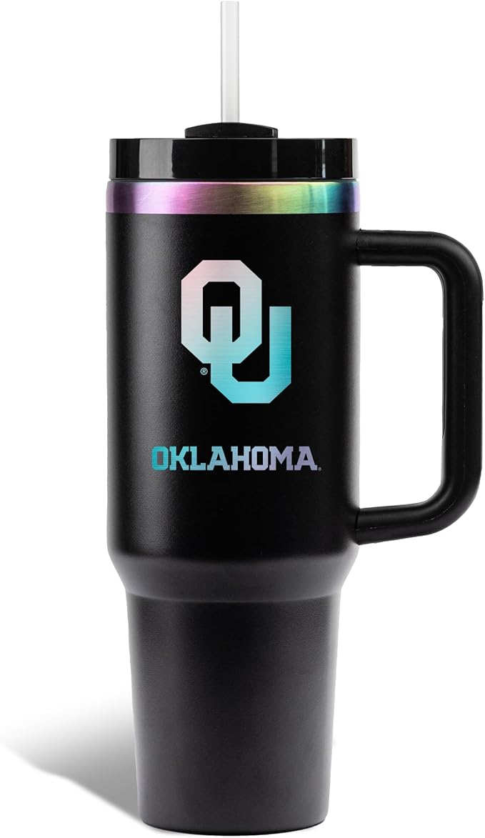 The Memory Company | Licensed NCAA 40oz Iridescent Tumbler with Handle