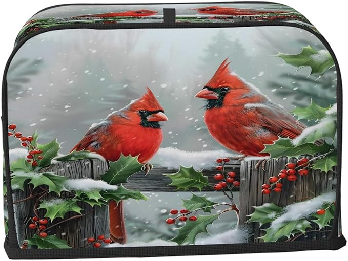 Winter Tree Cardinal Toaster Cover 2 Slice Dust and Fingerprint Protection Toaster Bread Maker Covers Washable Kitchen Small Appliance Covers for Kitchen Accessories Decor Bakeware Women Gift