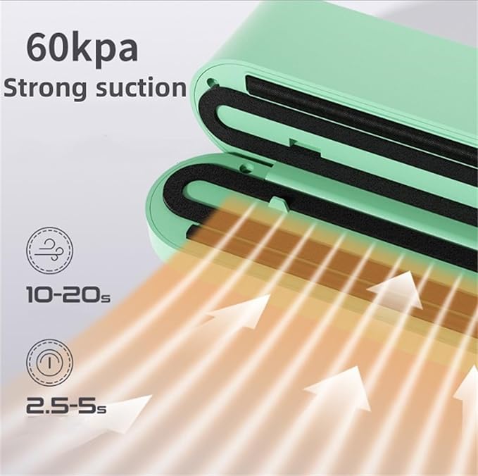 Vacuum Sealer, Handheld Portable Rechargeable Snack Bag Sealing Machine with Air Pump, for Dry/Moist Food Storage with 10 Compression Bags