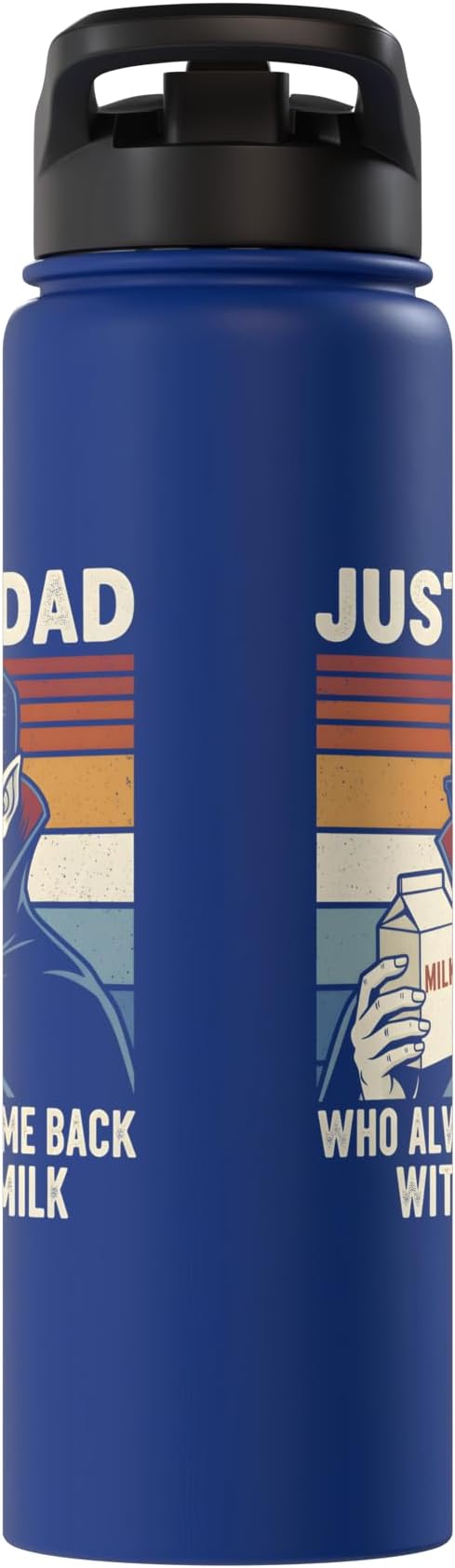 Vampire Dad Who Always Came Back With The Milk Retro Sunset Stainless Steel Insulated Water Bottle