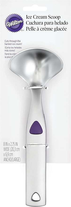 Wilton Heavy-Duty Ice Cream Scoop With Non-Slip Grip, Ice Cream Bar Supplies, Ice Cream Scoops Best Rated Ice Cream Sundae Bar Supplies (Silver)