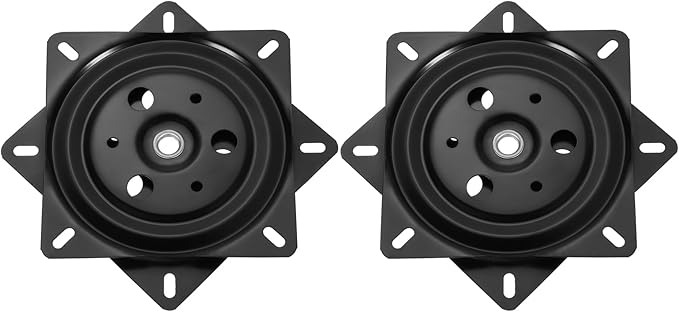 uxcell 2Pcs 6" Bar Stool Swivel Replacement, 360° Rotation Lazy Susan Turntable, Square Semi-Ball Bearing Seat Swivel Base Mount Plate for Recliner Chair or Table, Black (150x1mm)