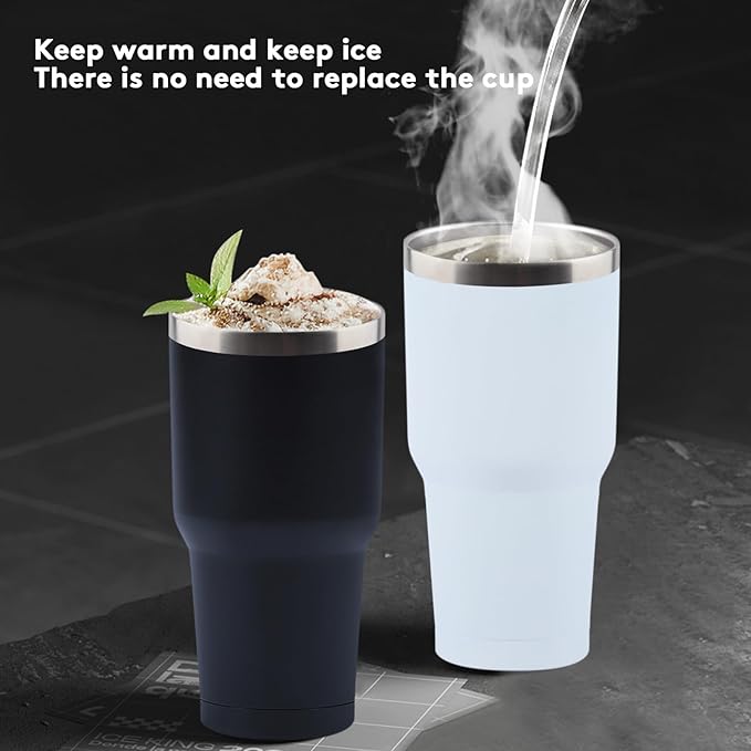 12 Pack 30oz Insulated Tumbler with Lids and Straw, Stainless Steel Travel Coffee Tumbler,Powder Coated Travel Mug (Mixed color)