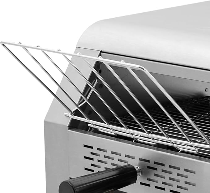 Commercial Conveyor Toaster 300 Slices/Hour 1900W Heavy Duty Industrial Stainless Steel Electric Restaurant Toaster Oven with Selectable Heating Modes and 7 Speeds for Bagel Bread Restaurant Cafe