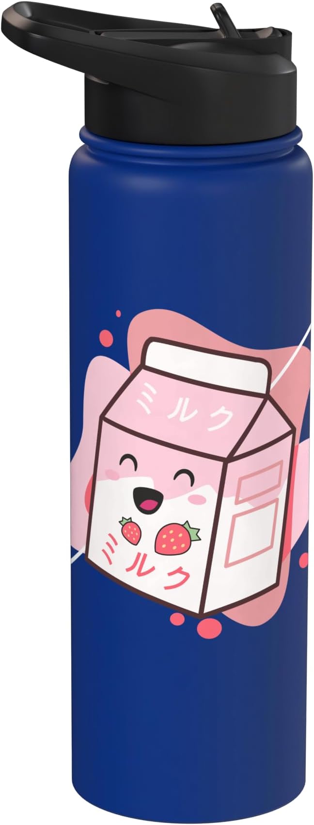 Kawaii Milk Cow Retro Japanese Strawberry Strawberry Milk Stainless Steel Insulated Water Bottle