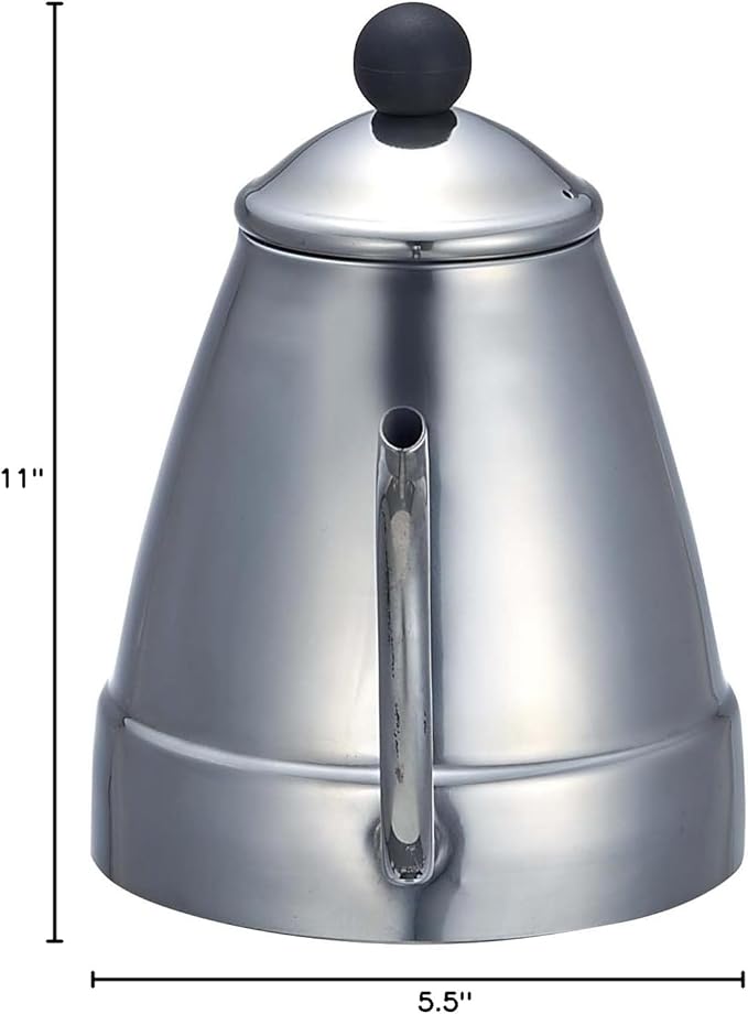 Pearl Metal H-1006 Coffee Drip Pot, 0.4 gal (1.4 L), Induction Compatible, Stainless Steel, Aromatic
