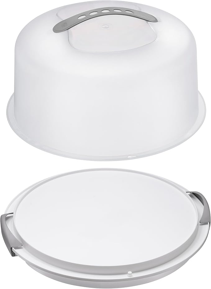 Extra Large Cake Carrier with Lid and Handle, Plastic Cake Container, Cake Holder with Lid for Cake Carrier and Transport - Fits Cake size 11.5 x 11.5 x 5.5