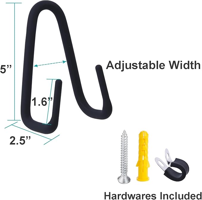 Wall Plate Hangers for 6-12 inches Plate, Adjustable Plate Stand Holder, Silicone Coating Vertical Plate Display, Black Small Size 4 Pack