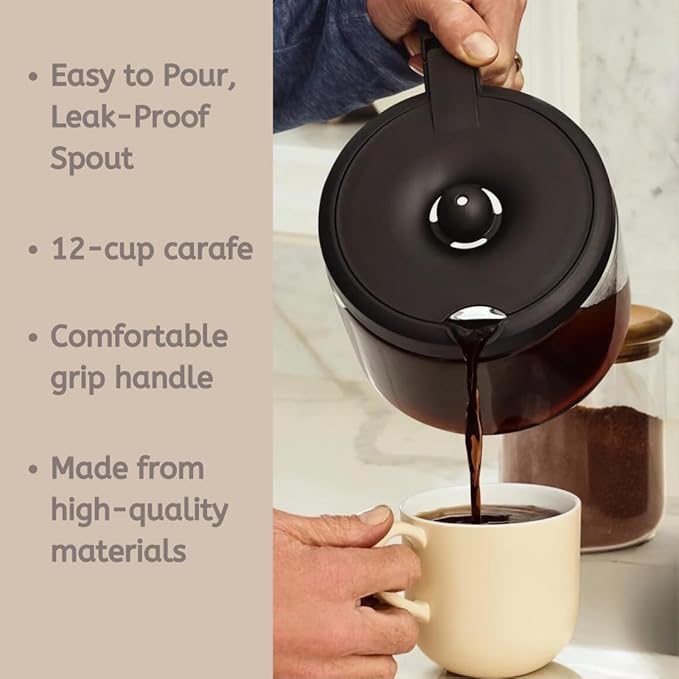 Replacement 12-Cup Coffee Pot Carafe for Keurig K-Duo [ NOT COMPATIBLE With Keurig K-Duo "Essentials" ]