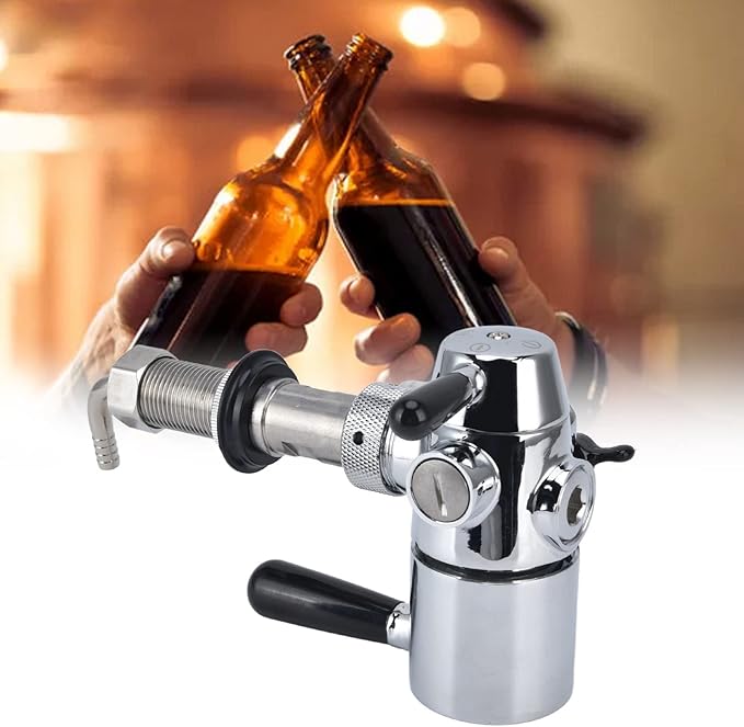 Beer Bottle Filler, No Foam Counter Pressure Bottle Filler with Removable Clip Lock 304 Stainless Steel Fast Filling Glass Bottle Filling Tool for Beer & Wine