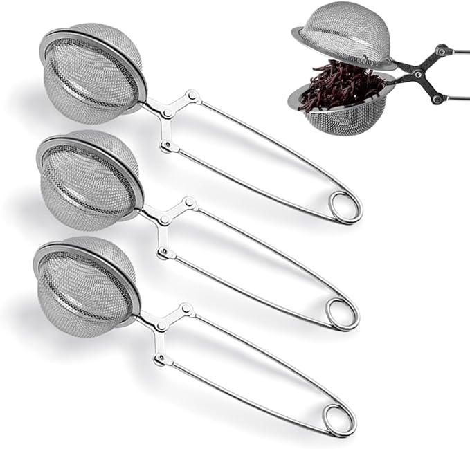 nap Ball Tea Strainer, Ridworg 3 Pack Premium Stainless Steel Tea Infuser with Handle for Loose Leaf Tea Fine Mesh Tea Balls Filter Infusers
