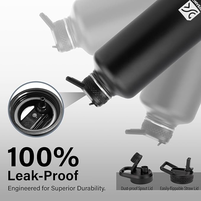 DYSANKY Insulated Water Bottle | Thickened Stainless Steel for Gym and Hiking with Straw, Carrier Bag, Handle Strap | BPA-Free 87 oz