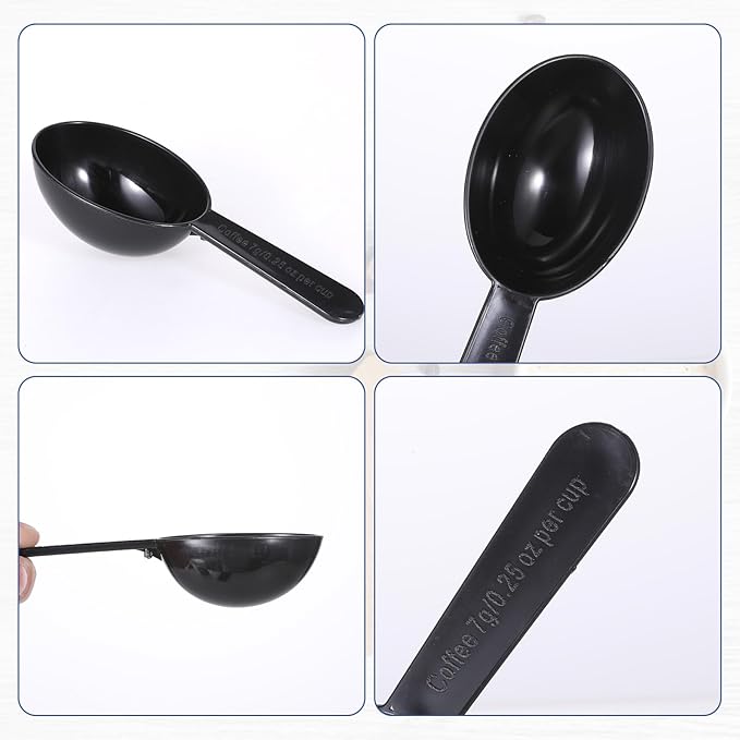 Small Scoops for Canisters, 5 Pack Plastic Scoopers for Containers, Black Coffee Measuring Scoop for Tea, Sugar, Cereal, Milk, Spices(7g)