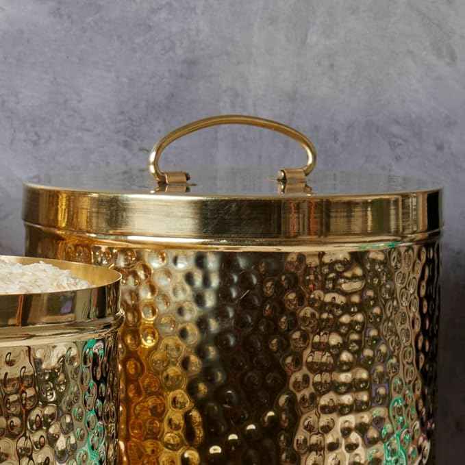 Canister Sets for Kitchen for Pantry, Gold Brass, 13" Tall, Set of 3pcs