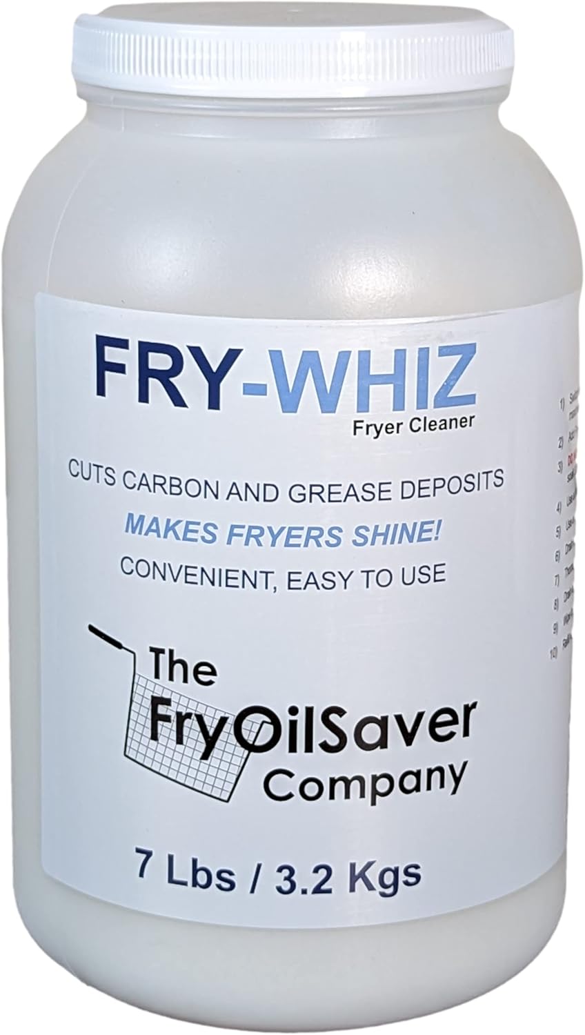 Fry-Whiz Deep Fryer Cleaner, Removes Carbon, Burned-On Grease, Fats, Food Stains & Rusts, Fryers Boil Out Powder for Cleaning Deep Fryers, Griddle, Cleaning Supplies for Food Service(Case of 4-Gallon)