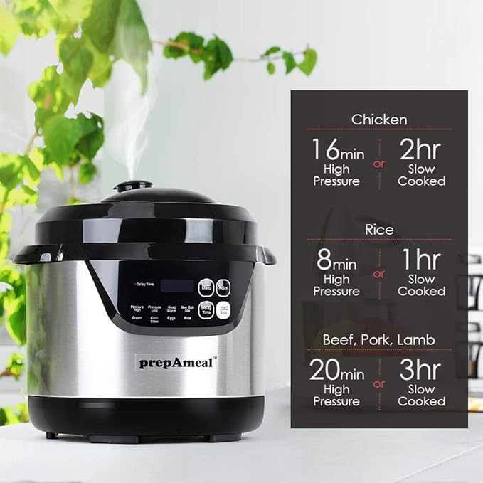 3 Quart Pressure Cooker 8 IN 1 Multi Use Programmable Instant Cooker Electric Pressure Pot with Slow Cook, Rice, Steamer, Sauté, Brown, Warmer