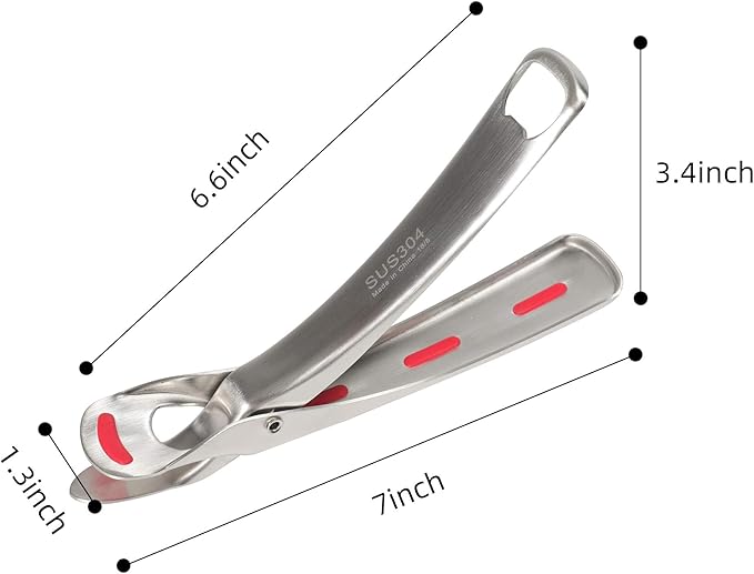 Mu&Ti Hot plate gripper For Instant Pot accessories, For Microwave, Oven,Toaster (Safe for Air Fryer Pans Gripper,Bowls, Egg Custard, Hot Plates) Stainless Steel Heat-Resistant Kitchen Gripper(Black)