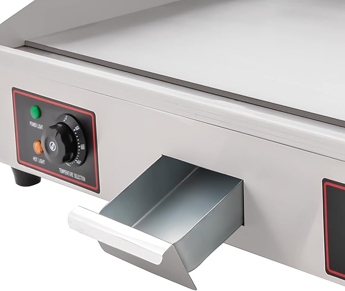 30-Inch Electric Grill Commercial Electric Grill Nonstick Electric Grill Plate Teppanyaki Flat Top Grill Stainless Steel Adjustable Temperature Control 122°F-572°F 3000 W