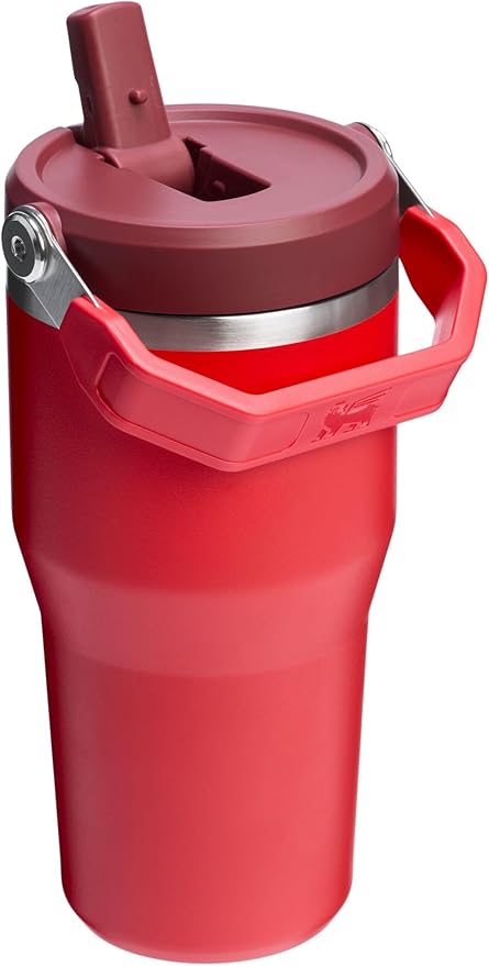 STANLEY IceFlow 2.0 Flip Straw Tumbler with Handle 20 oz | Twist On Lid and Flip Up Straw | Leakproof Water Bottle | Insulated Stainless Steel | BPA-Free | Chili Red