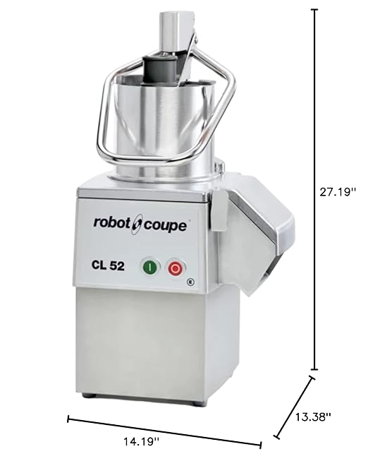 Robot Coupe CL52E Single-Speed Cutter Mixer Continuous Feed Commercial Food Processor with Side Discharge, 120v