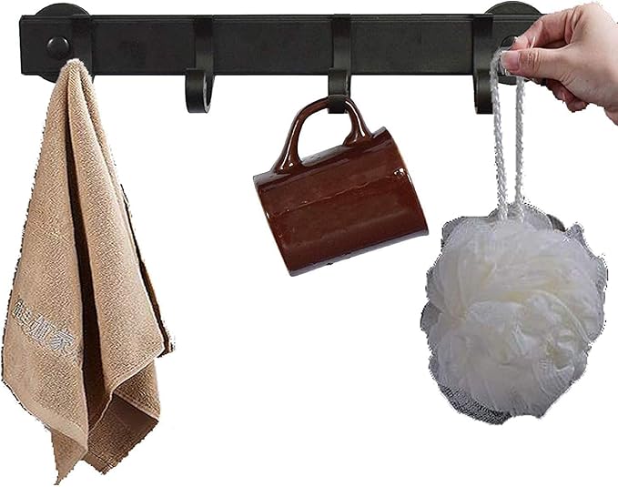 Magnetic BBQ Tool Rack, Universal Fridge Organizer Grill Cutlery Holder Towel Hanger - 4 Adjustable Rail Hooks Storage for Hanging Kitchen Utensils Tongs,Oven mitt,whisks,Hand Towel, etc.