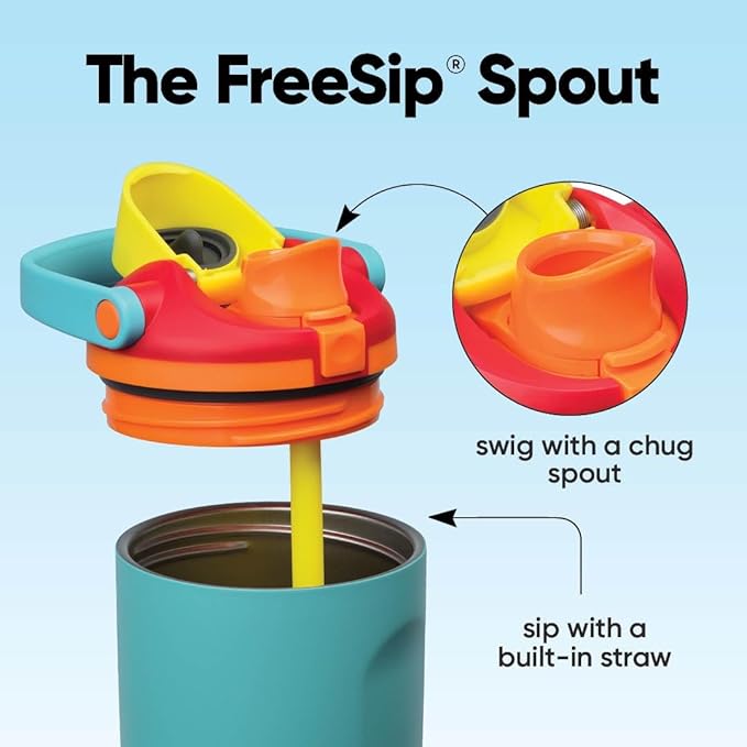 Owala FreeSip Sway Insulated Stainless Steel Water Bottle with Two-Way Spout, Built-In Straw and Bucket Handle, Made for Travel, School, and Sports, 30oz, BPA Free, Leak Proof, Summer Sweetness