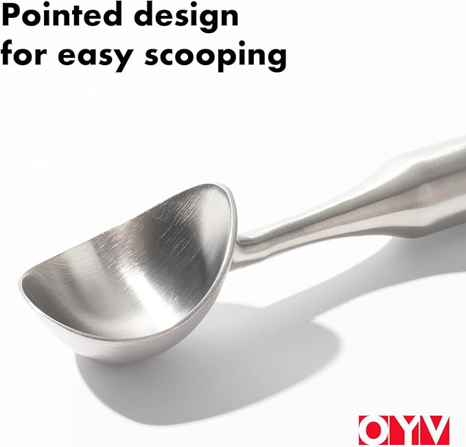 Stainless Steel Ice Cream Scoop, Ergonomically Designed Handle for Comfort, Heavy Duty Ice Cream Scooper, One-Piece Design Ice Cream Scoops, Dishwasher Safe.