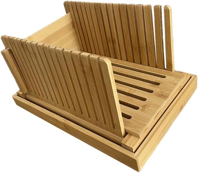 Fenteer Bamboo Bread Slicers Toast Slicers Manual Kitchen Tools Cutting Guide Bread Loaf Slicers Bread Slicers Machine for, Style B