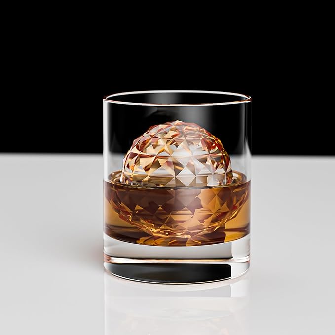 Bangp Premium Clear Ice Ball Maker with Storage Bag,2 Distinctive 2.4" Crystal Clear Ice Balls for Whiskey,Cocktails & Bourbon,Gifts for Men