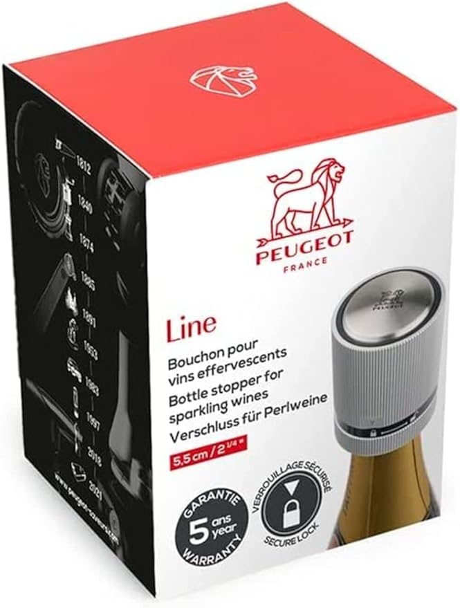 Peugeot Line Bottle Stopper For Sparking Wine/Champagne, Light Grey