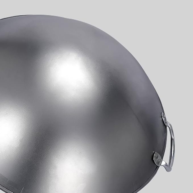 Large Iron Wok, Commercial Large Iron Wok Pan, Double Ear Wok, Not Easy to Rust,60x60x18.7cm