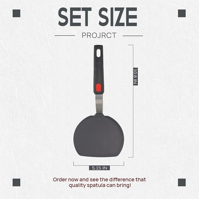 Silicone Spatula, Heat Resistant Food Grade Silicone Spatulas for Nonstick Cookware, Dishwasher Safe Kitchen Utensils BPA Free Rubber Spatula for Egg, Pancake, Fish, Burger