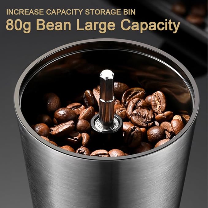 Precision Manual Coffee Grinder for Home Use, 8 Adjustable Coarseness Setting,with Ceramic Universal for Travel Camping
