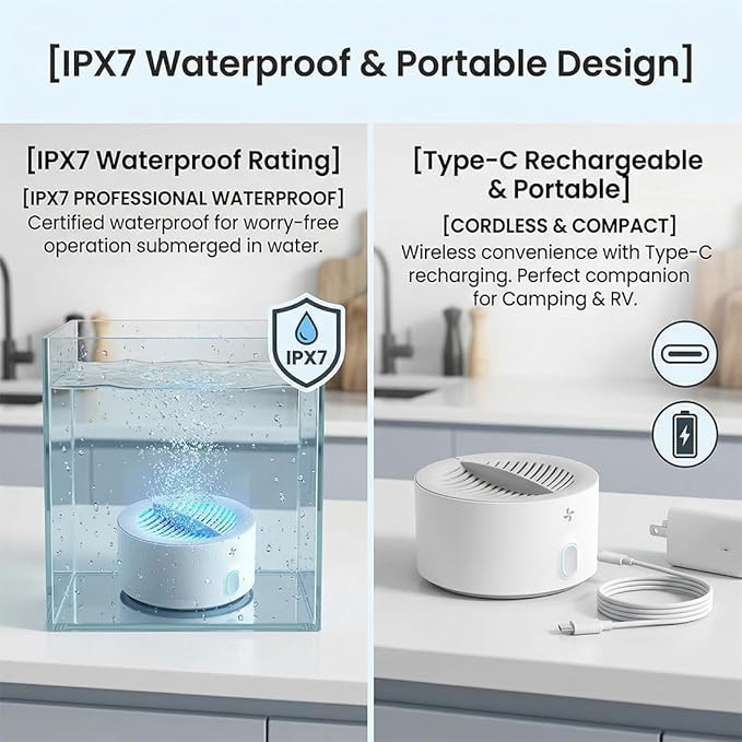Genuine Premium Produce Cleaner, Fruit & Vegetable Cleaner Device, with Microbubble Electrolysis, Produce Machine-5-Min Auto Cleaning, Waterproof Food Purifier for Fruits, Vegetable (1PC)