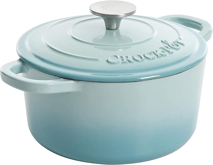 Crock-Pot Artisan Round Enameled Cast Iron Dutch Oven, 5-Quart, Pink Blush