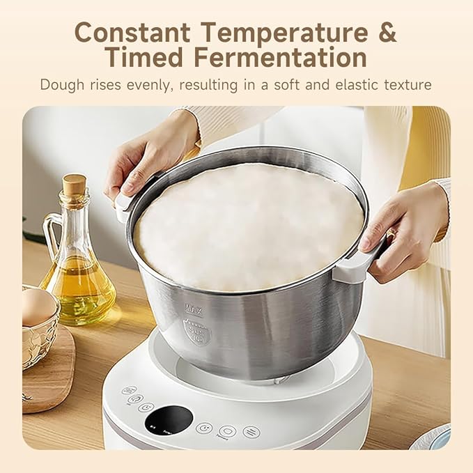 Joydeem Electric Dough Maker with Dual Seasonal Fermentation Function, 3.7Qt Dough Mixer Machine, Perfect for Bread Pizza Roti Dumpling Dough & Sourdough, HMJ-A351