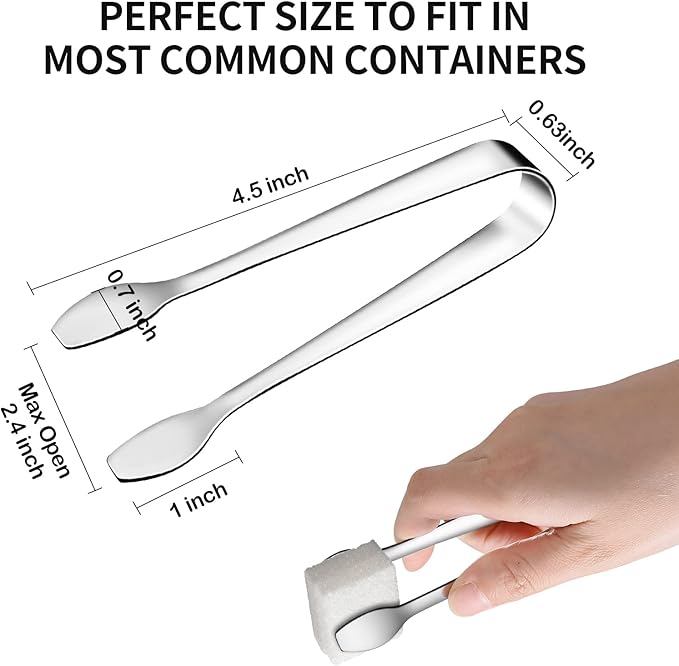 SOLEADER Mini Serving Tongs, Small Serving Utensils for Catering, Kitchen Tongs, Food-Grade Premium 304 Stainless Steel Tongs, Heavy Duty (4.5" Appetizer Tongs)