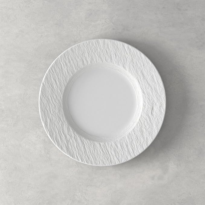 Villeroy & Boch Manufacture Rock Blanc 12-Piece Dinnerware Set, Service for 4, Dinner Plates, Salad Plates & Pasta Bowls, Premium Porcelain, Made in Germany, Matte White